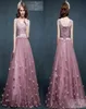 2021 LaceUp Prom Vestres Party Evening Light Purple Custom Made Vneck Lace Prom Dress Crystals Flores Tulle Lace Prom Dres9022803