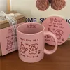 Origineel ontwerpen Roze schattige keramische kopje overslaan touw cartoon mok cadeaubokkist keramische cup cup