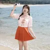 Women's Swimwear Plus Size Women Color Clash Fashion Swimsuit Conservative Elastic One Piece Bathing Suit Ruffles Skirts 65-80kg