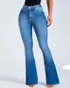 Jeans femminile a vita alta slim tratto di pancia svasata mutandine dimagranti per un aspetto lusinghiero che scolpisce il corpo