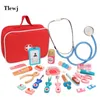 Enfants en bois dentiste docteur semblant jouer jouet toys kit infirmière rôle acte de jeu de jeu de jeu de simulation accessoires pour garçons girls gamin 240410