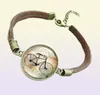 Childhood Memory Retro Bicycle Time Gem Charm Bracelet Coffee Color Genuine Leather For Women Men Gift BangleBangle Bangle29174182351835