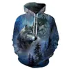 Sweatshirts Mens Hoodies Sweatshirts Autumn New Hoodies Mens/Womens 3D Ferocious Wolf Head Printing Sweatshirt Kids Fashion Hip Hop Casual Coat Mens Hoodie 240425