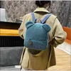 Rucksack personalisierte Bärenohr -Rucksäcke Ruck Pack Fluffy Lamm Wolltasche für Frauen Kinder Spielzeuggeschenke Doppelte Schicht große Kapazität Plüschbeutel