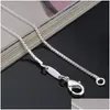 Kettingen 1,4 mm 925 Stamped Box-ketting Ketting Sterling Sier voor mannen Women Fashion Lobster Clasp Fit sieraden Making 16 18-24 Drop Deliv DHPX7