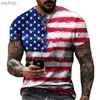 T-shirts masculins mode America Eagle US Flag T-shirt graphique t-shirt pour hommes