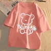 Frauen T-Shirts Frauen Cartoon gedruckt kurzärmelig T-Shirt Ins Koreanische Version Lose Mode vielseitige runde Hals Top Girls Kleidung Sommer