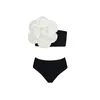 Zafuaz 2024 SEXY Women Swimsuit Solid 3D Flower Bikini Cover Up Floral Luxury Swimwear Beachwear Lady Summer Bathing Suit Rok 240426