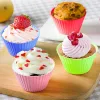 Mögel 12st Silicone Cake Mögel Rundformad Muffin Cupcake Baking Mögel Kök Kök Matlagning Bakeware Maker Diy Cake Decorating Tools