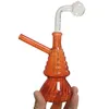 Flash coloré brûleur à huile Bubbler Pipe mini bongs Percolateur Pipes d'eau en verre Bubblers Bubblers Recycler des plates-formes de tabage à main portable