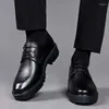 Elbise ayakkabıları gizli topuk 8/10cm inek deri erkekler ofis iş asansör markası adam iş oxfords ayakkabı takım elbise asansör spor ayakkabı