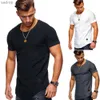 Herren-T-Shirts 2023 Sommer Street Kleidung Herren T-Shirt M-3xl Casual Short Sleeve Mens Slim Fit Solid T-Shirt Top T-Shirtxw