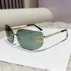 Designerin Sonnenbrille Jia Y2K süße kühle würzige Mädchen Metall Rahmenlose Sonnenbrille weiblich Zhang Yuanying gleiche Art gekrümmte Sonnenbrille Konkave Brille