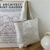 Akşam Çantaları Retro-Edebiyat Su Geçirmez Kraft Kağıt Du Pont Tek Omuzlu Eğlence Kova Çantası Taşınabilir Bento Yemek Çapraz