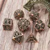 Spelning Ny 7st Metal för DND DICE SET SOLID POLYHEDRAL DD DICE DCE DND ROLLE SPEL MTG RPG ROL PATHFINDER BOARDE GALES SPEL