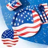 Löffel 16 PC Einwegpapierplatten Tassen Servietten Besteck Flagge Memorial Day Independence Dekorationen Party leichter Licht