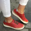 Casual Shoes Hollow Out Women's Hand-Stitched Rands Breattable Elastic Band Flat lämplig för Wide Leg Sneaker