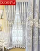 Korean Curtains for Living Room European Style Embroidered Sheer Curtain for Dining Room Bedroom Luxury Tulle Elegant Door 2205176817237