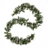 Decorative Flowers Foot Artificial Cashmere Pine And Mixed Needle LED Christmas Garland With Flocked Snow Glitter Branches Frosted Pinecone