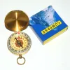 Kompass reines Kupferkompass G50 Vintage Messing Noctilucent Pocket Compass Outdoor Wanderwanderungs Uhr Retro -Stil Luminous mit Abdeckung