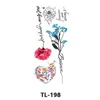 Tattoo Transfer Sexig Flower Waterproof tillfällig Tattoo Sticker Rose Farterfly Snake Flash Tatto Woman Arm Body Art Fake Tatoo Man Child Kids 240426