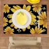 Tkanina stołowa 4PCS Flower Spring Clemats do jadalni 12x18 -calowy sezon świąteczny Dekory lniane pszczoły myjne d08d