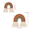 Decoratieve beeldjes regenboogwandhangende ornament handgemaakte weven macrame woning decoratie voor kinderkamer kinderkamer