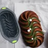 Moldes meibum swirl design pão pão pão pão molde alimento grau de silicone bundt bolos de bolo libera ferramentas de cozinha
