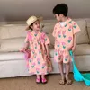 Robes de fille Summer Children Vêtements Set frère et vêtements soeurs T-shirt garçons et shorts Set Tulip Robe pour fille