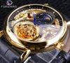 Forsiner Golden Skeleton Clock Male Moon Phase Fashion Hands Blue Hands Imperproof Men039s Automatic Watches Top15148011