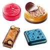 Stampi per torta shenhong stampi quadrato circolare o texture rettangolare silicone stampo dessert francese cottura strumenti di decorazione della mousse stampo