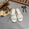 15a zapatillas de mula sandles para mujeres zapatos de diseñador de verano sándalo clásico plano de verano zapatos de cuero para mujeres 35-42
