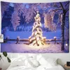 Tapisseries lce et neige arbre de Noël tapisserie psychédélique forêt hut mur suspendu cadeaux de vacances de style naturel décoration intérieure