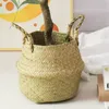 Planters POTS BAMBUO HANDMADE KASSBAKBLE MTIFIFUNCTIONAL Tvätten St Patchwork Wicker Rattan Seagrass Garden Flowerpot Planter 34x30 OTJSY