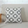 Pillow Home Decor Emboridered Cover Grey Pink Geometric Canvas Cotton Suqare Embroidery 45x45cm