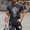 T-shirts masculins Mode d'été 3D Imprimé à manches courtes courtes O-couches Men de rue Men de rue surdimension