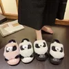 Chinelos imagens reais 2024 Inverno menino quente e meninas Sapatos internos de algodão não deslizam slides de desenhos animados de animais