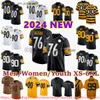 Custom S-6XL 8 Kenny Pickett Football Jersey Stitched 90 T.J. Watt 76 Troy Fautanu Mitchell Trubisky Ben Roethlisberger Najee Harris Russell Wilson Joey Porter Jerseys