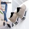 Casual Shoes Comemore Wedge Hidden Heel Platform Sport Sneakers Kvinnor Slip-On klackar Sneaker Leather Woman 2024 Women's Loafers