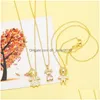 Colliers pendants Flola Gold Girl Gold Girl For Women Crystal Heart Figure Coupages Bijoux NKEV58 Drop Livraison Dhrs2
