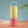 Water Bottles Double-wall Insulated Glass Office Cup With Straw Stainless Steel Tumbler Handle For Home Adults