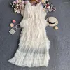 Robes décontractées dames hautes taille meesh bohemian maxi robe for women fash mode feme fête longue va9790 2