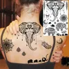 67qz Tattoo Transfer Lotus Henna Mandala Brust Temporäre Tattoos für Frauen Unterboob für Erwachsene Schmetterlingsschildkröte Löwe Gefälschte Tattoo sexy wasserdichte Tatoos 240427