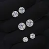 Smycken dropshipping leverantör 2023 mode guld pläterad 925 sterling silver fantastisk vvs moissanite diamant halo örhängen stud