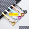 Stainless Steel Curved Twisted Handle Mixing Spoon for Coffee Tea ZZ