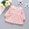 Robes de fille printemps et automne robe pour enfants filles dessin animé cerise imprimement couche couche à manches longues douces et mignonnes robe princesse