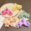 Haarklammern Barrettes süße Blumenkrallen Damen Eierhai Clip Candy Farbe großer Verlaufskrabbenbuckel Vintage Kopfbedeckung