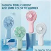 Party Favor Handheld Liten Fan Cooler Portable USB Laddning Mini Silent Desk sovsal Office Studentgåvor Drop Delivery Home Garden Otsfj