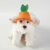 Hundekleidung 2024 Haustierhut Mode orange Form niedliche Hüte mit Ohrlöchern Sonnenschutzzubehör für kleine Hunde