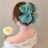 Clips de cheveux Barrettes Summer Nouveau couleurs solides Mesh Tulle Bow Clips de cheveux Elegant Women Pony Pony Braid Clain Cliw Clip Clip Clip Classeur Accessoires de cheveux 240426